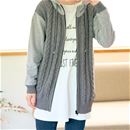 ケーブル編みカットソーパーカー