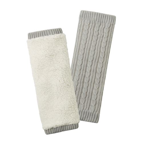 はき口は伸びのあるリブ編みでゆったり。長時間はいても疲れにくい仕様です。(ライトグレー)