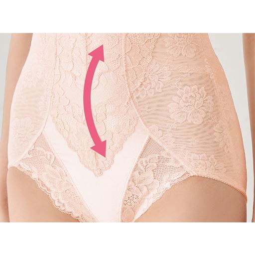 おなかは縦方向にのみ伸びる素材で動きやすく、窮屈さを軽減。(画像は同シリーズ品番DB-309です)