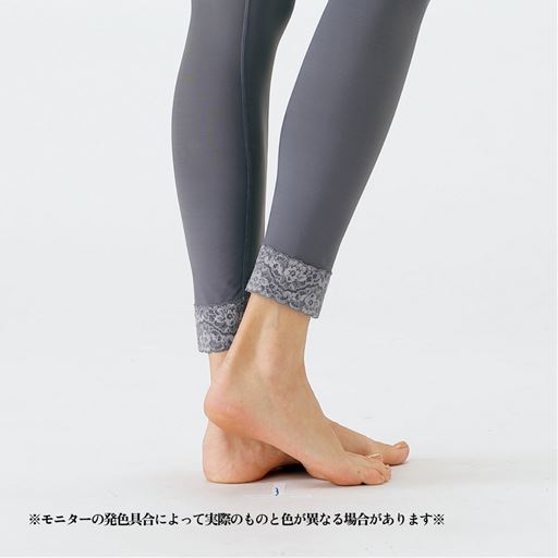 脚口は身生地にレースを重ねた2重仕立てでソフトな肌ざわり。