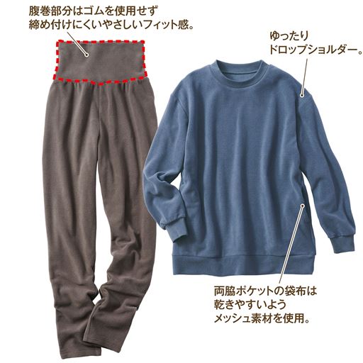 ウォッシュブルー(パンツ:ブラウニッシュグレー)