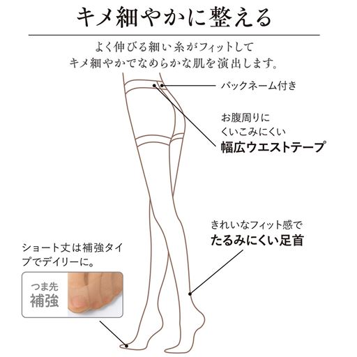 足首がたるみにくい仕様。※ウエストまわりの仕様は同素材PR-446です