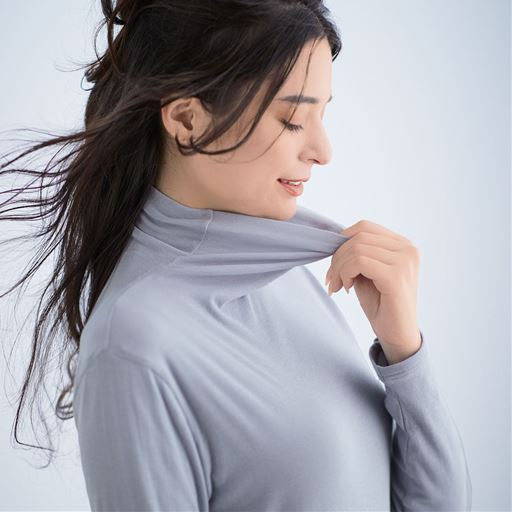 シルバーグレー 縫い目が肌にあたらない綿100%のふんわりシフォン