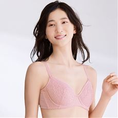 Tシャツみたいなブラ®/綿混素材で肌ざわりやさしい(超ソフトワイヤー入り・フルカップ)(脇高タイプ)