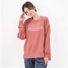 シャギー裏起毛のロゴ入りプルオーバー