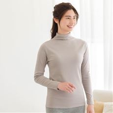 やさしいぬくもり綿100%インナー(タートルネック10分袖)(発熱するコットン ぬく綿&reg;)