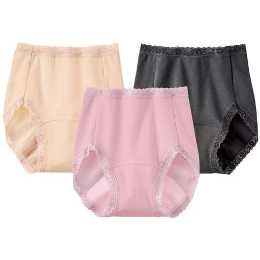 吸水パッド専用のショーツ(～10CC)(日本製)(はきこみ丈深め)
