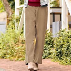裏起毛タンブルドライワイドストレートパンツ(タンブル乾燥OK・ストレッチ・UVカット)