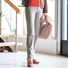 蓄熱裏起毛ハイテンションストレートパンツ(あったか・蓄熱効果・日本製生地使用・選べる3丈・帯電防止・UVカット・節電対策)