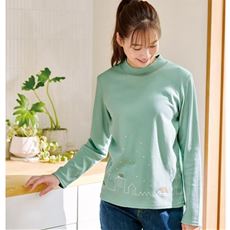 ハイネックプリントTシャツ(綿100%)