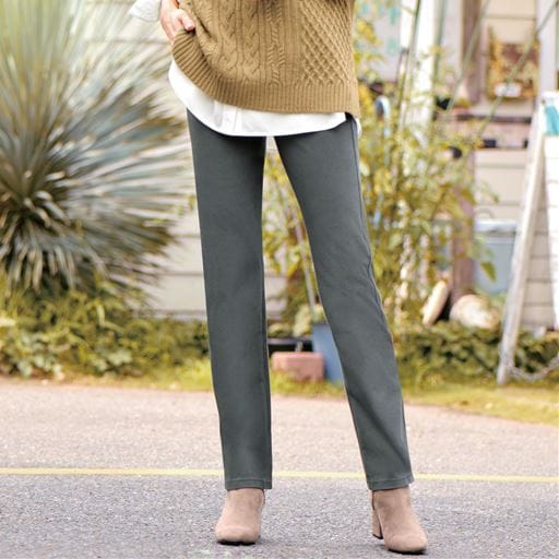 ニットデニムストレートパンツ(スマートニットジーンズ)(全方向ストレッチ・やわらか・選べる4レングス・洗濯機OK・1年中はける)