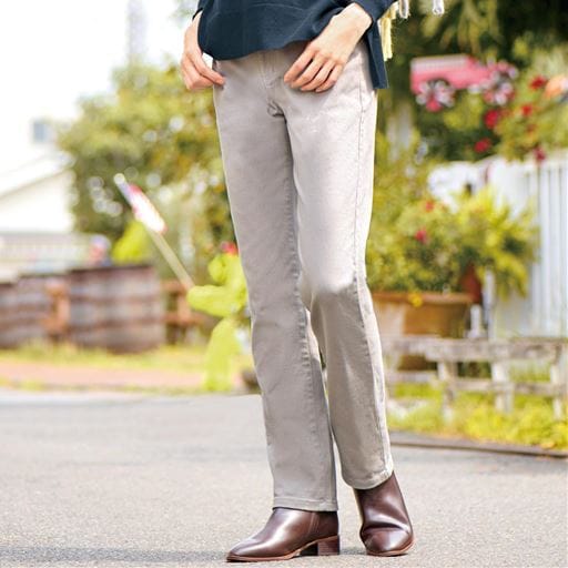 裏起毛タンブルドライストレートパンツ(タンブル乾燥OK・ストレッチ・UVカット・人気商品)