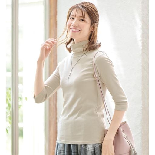 UVカットルーズネックTシャツ(7分袖)(綿100%・UVカット・洗濯機OK)