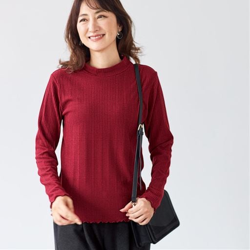 メロー使いハイネックTシャツ(洗濯機OK)