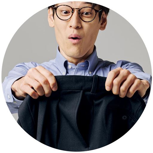 内側ゴムで伸縮し 外からはわからない仕様 伸びるんです