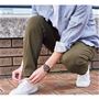 カーキ<br>ストレッチ素材だからかがむのも楽々!