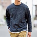 裏起毛フェイクレイヤードクルーネックＴシャツ