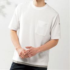 まろやかリップル・レイヤードカットソー(半袖)(吸汗・速乾機能付き)