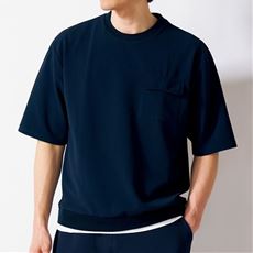 ジャカード素材胸ポケット付きTシャツ(セットアップ可)
