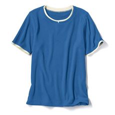 軽量ワッフル・重ね着風カットソー(半袖)