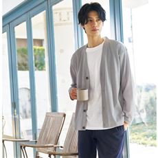 楊柳素材・Vネックカーディガン(Tシャツ付)