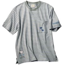 【男女兼用】綿100%ポケット付きTシャツ(SNOOPY)