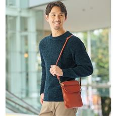 豊岡工房 スマホが触れる牛革ショルダーバッグ