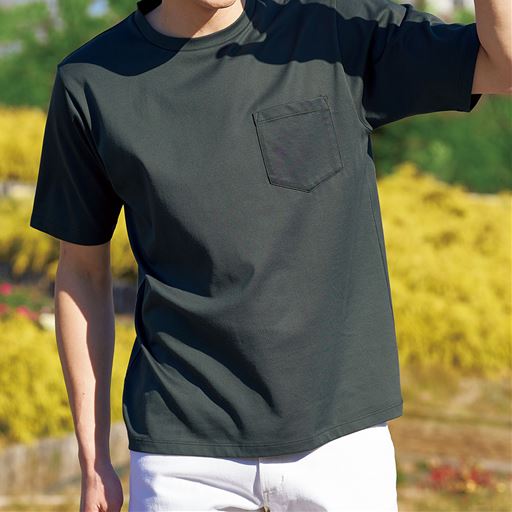 汗ジミ防止・胸ポケット付きTシャツ(半袖)