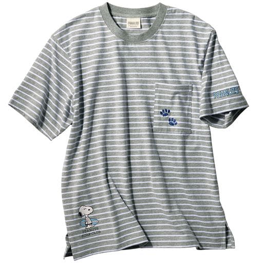 【男女兼用】綿100%ポケット付きTシャツ(SNOOPY)
