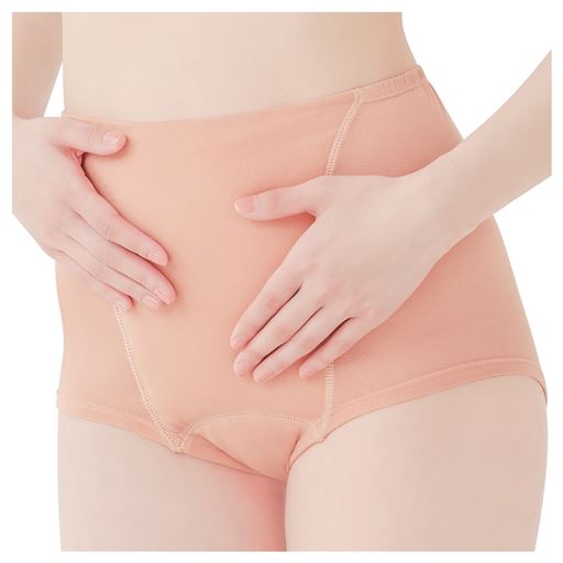 お腹をじんわり温めるショーツ(同色2枚)綿混(身生地)<br>前側のウエストと足口はゴム不使用。