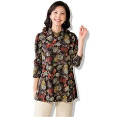 花柄ロングプルオーバー