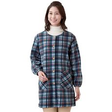 チェック柄フリースかっぽう着