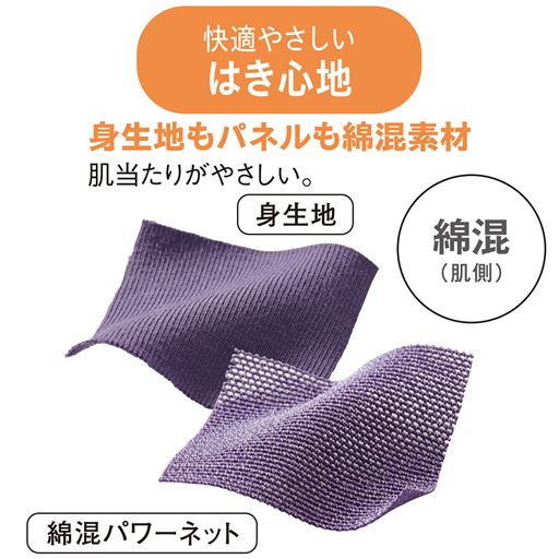 身生地は綿たっぷり、パネルも綿混パワーネット