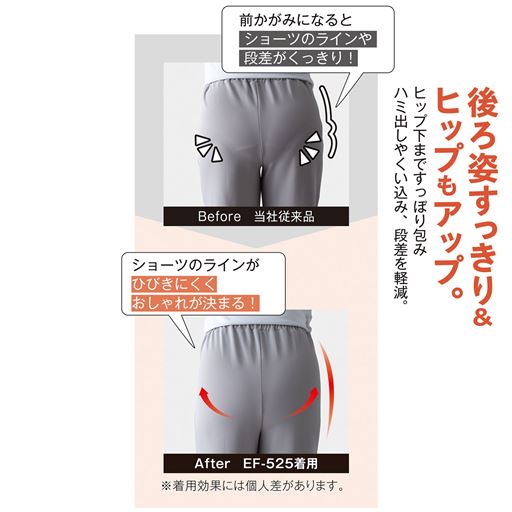 お尻をすっぽり包むから、ラインが響きにくい