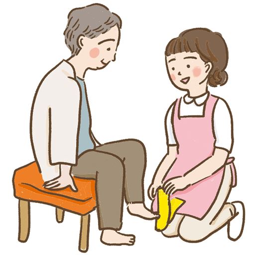 介護用の靴下をお手本につくりました。