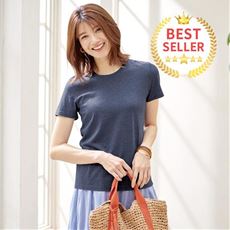 シンプルクルーネックTシャツ(半袖)(洗濯機OK)
