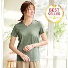 シンプルVネックTシャツ(半袖)(洗濯機OK)