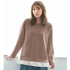 【ぽっちゃりさんサイズ】異素材使いカットソー