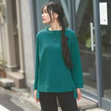 【ぽっちゃりさんサイズ】ハイネックワッフル起毛カットソー