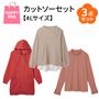 【4Lサイズ】春色コーデで着回しOK!お得なカットソー3点セット