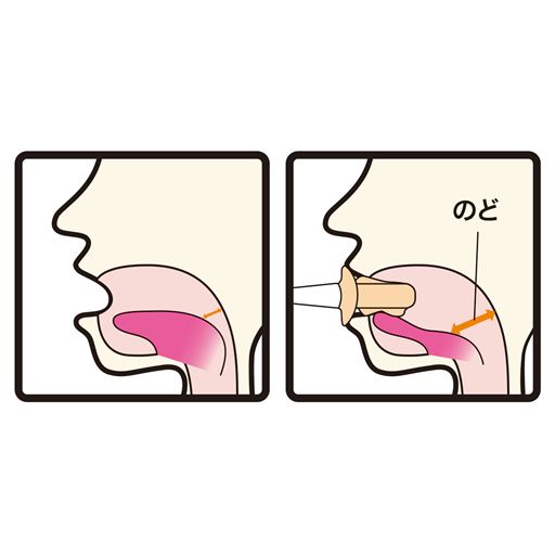 くわえるだけで自然とのどが開きます。 <br>※イメージ