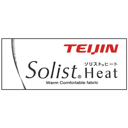 吸湿発熱素材「ソリストヒート」を使用。1枚でも十分あたたかな着心地です。