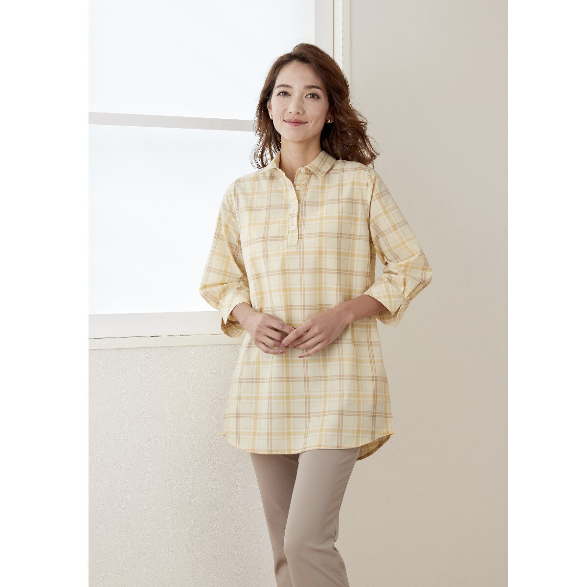 UVカットゆるチュニックシャツ - ファッション通販ならセシール
