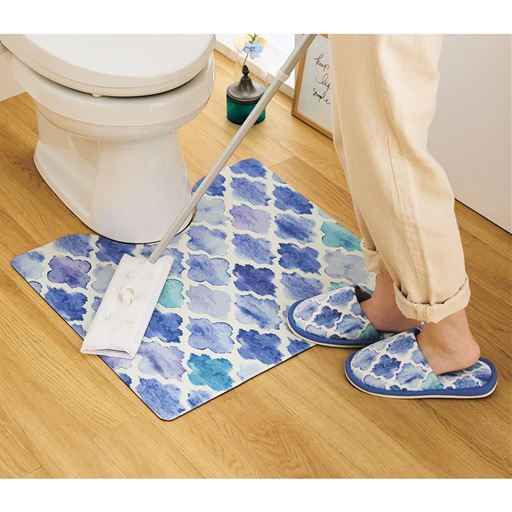 H (モロッカン) ※商品はトイレマットです。<br>汚れてもサッと拭くだけでお手入れ簡単!