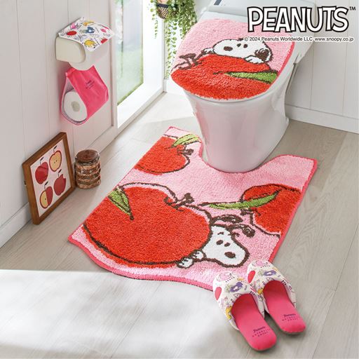 レッド ※商品はペーパーホルダーカバーです。<br>※フタカバー:CG-641、トイレマット:CG-642、スリッパ:WG-148を使用