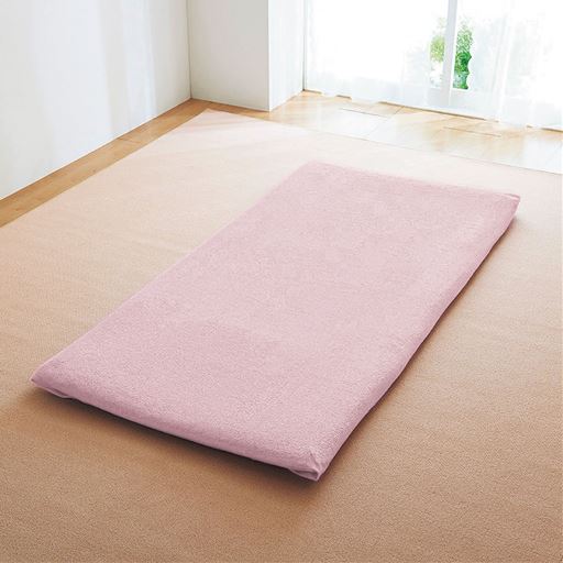 ミスティピンク フラットシーツ〈敷き布団用〉 ピシッと折り込み式。