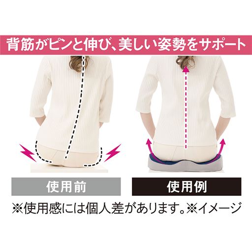 背筋がピンと伸び、美しい姿勢をサポート