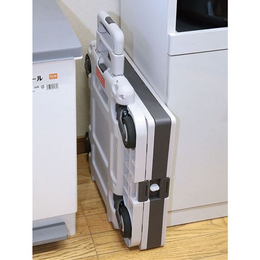 台車は5cm、バスケットは6.5cmでコンパクトに畳めて収納可能。
