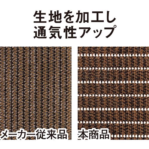 生地を加工し通気性アップ