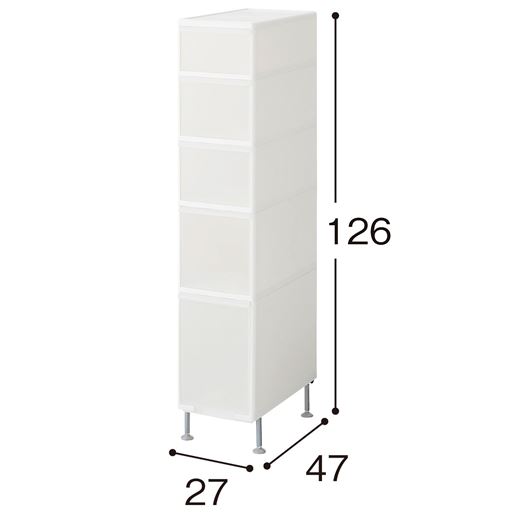 ホワイト I (幅27×高さ126cm/5段)<br>※寸法の単位はcmです。